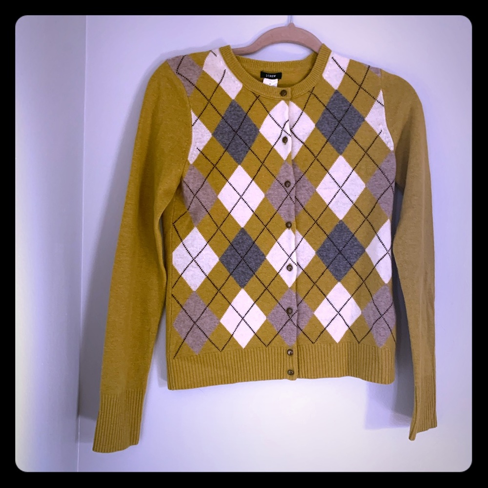 JCrew Argyle Cardigan